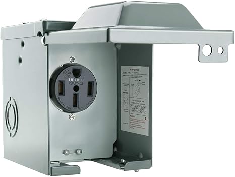 BougeRV 50 Amp NEMA 14-50R RV Power Outlet Box for electric vehicle and RV charging