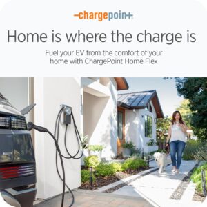 Hardwired ChargePoint HomeFlex charger with universal J1772 plug for all EV models