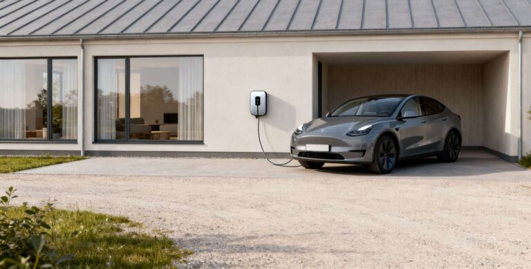 Ladeboks uden abonnement installeret ved dansk hjem med elbil opladning